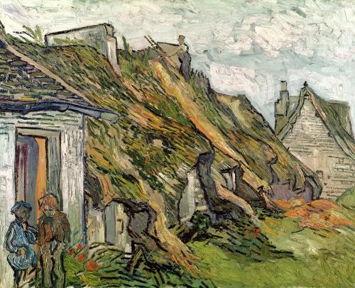 Thatched Cottages in Chaponval, 1890 - Van Gogh Painting On Canvas